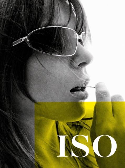 ISO campaign frame: a portrait in sunglasses over a yellow block, titled ISO.