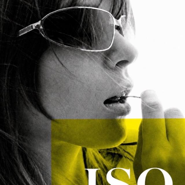 ISO campaign frame: a portrait in sunglasses over a yellow block, titled ISO.